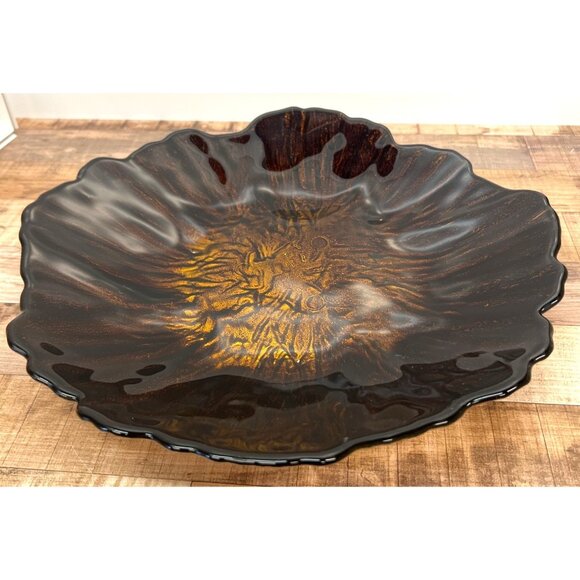 VINTAGE EDGECOMB POTTERS CRYSTALLINE CERAMIC STUDIO ART LARGE DISH - Picture 3 of 3